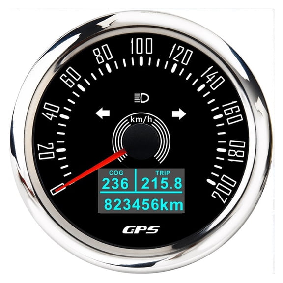 3 In 1 Multifunction 200 Km/h GPS Speedometer 7 Color Backlight Speed Gauge Meter With COG TRIP Total Mileage For Motorcycle ,Easy to Install