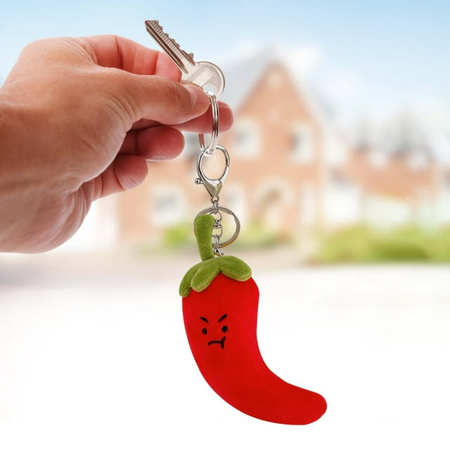 Llavero con colgante de chile, llavero de 12 cm, regalo de recuerdo de cumpleaños, graduación, marco de metal, recuerdo de chile, regalo para él o ella, llavero portátil, para dormitorio,