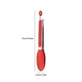 thumbnail image 3 of 9 Inch Kitchen Tongs For Cooking Stainless Steel Serving Tongs With Non Scratch Silicone Tips And Non Slip Rubber Grips Metal Heat BBQ Grilling Food Tongs With Pull Loc, 3 of 4