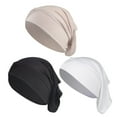 thumbnail image 2 of 3 Pcs Muslim Inner Hijab Caps Women Solid Color Under Hijab Caps Stretchy Breathable Full Cover Undercap Tube Bonnet, 2 of 7