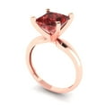 thumbnail image 2 of 2.5 ct Princess Cut Natural Garnet Solitaire 14K Rose Gold Womens Engagement Ring, 2 of 5