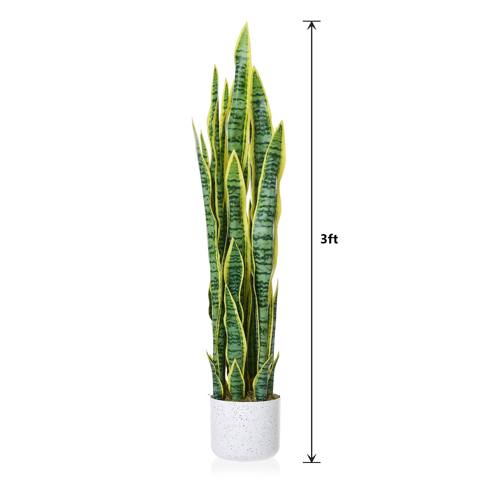 QinaQin 3 ft Tall Fake Snake Plant in Pot, Large Potted Artificial Sansevieria Mother in Law Tongue Plant, No Assembly Required for Living Room Hallway Entryway