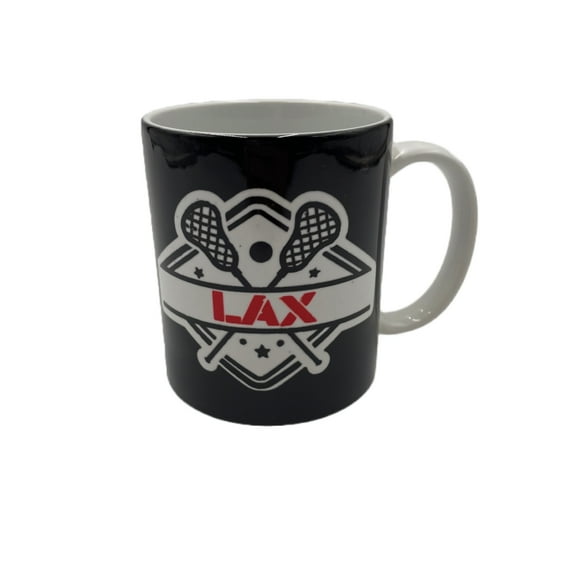 Timeless Desserts Lacrosse Mug Personalized Sports Mug Black 12 oz. Coffee Mug Ceramic Microwave Safe