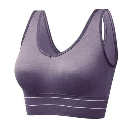 

Women s Lightweight Support Seamless Sports Bra-Cordless Yoga Collarless Crop Top