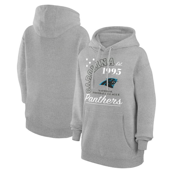 Unisex Starter  Heather Gray Carolina Panthers Arch Team Fleece Pullover Hoodie