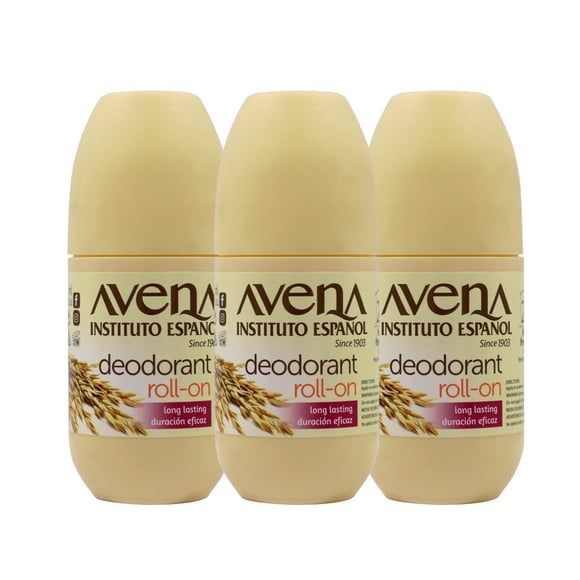 Desodorante Roll-On Avena Instituto Español 75 ml, paquete de 3
