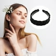 thumbnail image 5 of Unique Bargains 1 Pcs 1.61 Inch Wide Synthetic Hair Braided Headband Hair Hoop for Women and Girl Black, 5 of 7