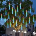 thumbnail image 3 of Cadena de luces LED de lluvia de meteoritos, 8/16/24/32 tubos, 30/50 cm, para decoración de exteriores, Navidad, bodas, árboles, fiestas, 220 V/110 V, 3 of 5