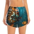 thumbnail image 2 of Xecao Elegant Butterfly And Flowers for Double-layer Running Short for Women, Perfect for Gym, Tennis, and More, Featuring a Convenient Pocket-Medium, 2 of 7