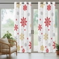 thumbnail image 5 of Outdoor Curtains for Patio Waterproof, Red Christmas Snowflakes Outdoor Privacy Panels Grommet, Winter Xmas Snow Yellow Gray Blackout Outside Curtains for Porch/Cabana 54"x95", 2 Panels, 5 of 8