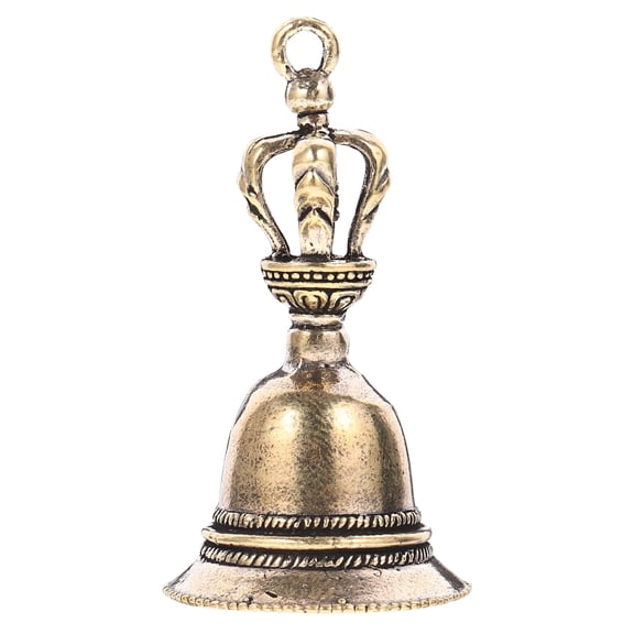 ACDANC Copper Hand Bell Vintage Home Desktop Decoration Teaching Equipment Unique Portable Handbell for Home Hotel Store (Copper) 1.93x0.98x0.98in