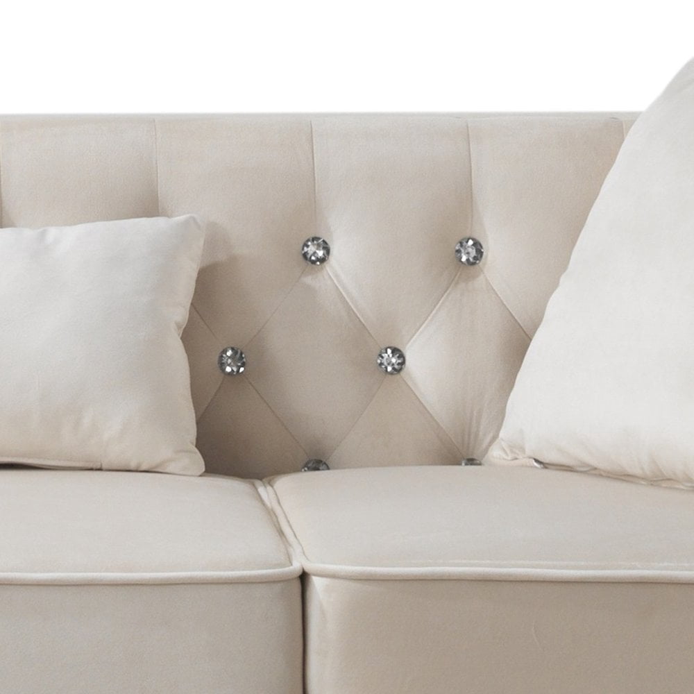 Glory Furniture Paige Sofa in Ivory Color