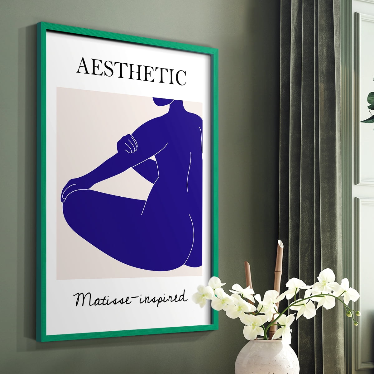 Matisse CXVII Framed Print in Green Solid Wood 8 x 10 Framed Print