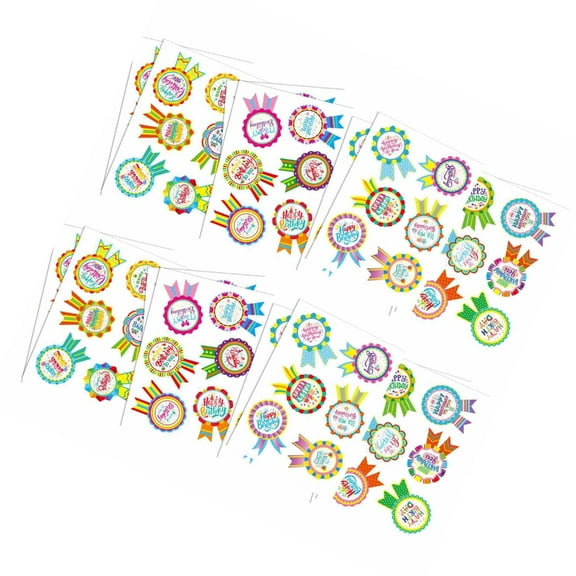 Zeiwohndc 16 Sheets Birthday Party Sticker Pack of 16 for Event Giveaways and Decors