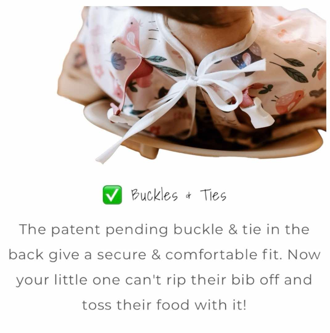 Bibvy Mess Proof Baby Bibs, Toddler Feeding, Silicone Catcher, Chair Attaching, Waterproof, 6-36 Mos