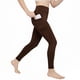 thumbnail image 1 of Amzcrzy Leggings Yoga Niñas 4 A 13 Años Cintura Alta Deportivos Cómodos Elásticos Control Abdomen Suaves Tacto Agradable Con Bolsillos Correr Ejercicio Marrón, 1 of 9