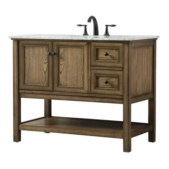 42 inch single bathroom vanity in driftwood