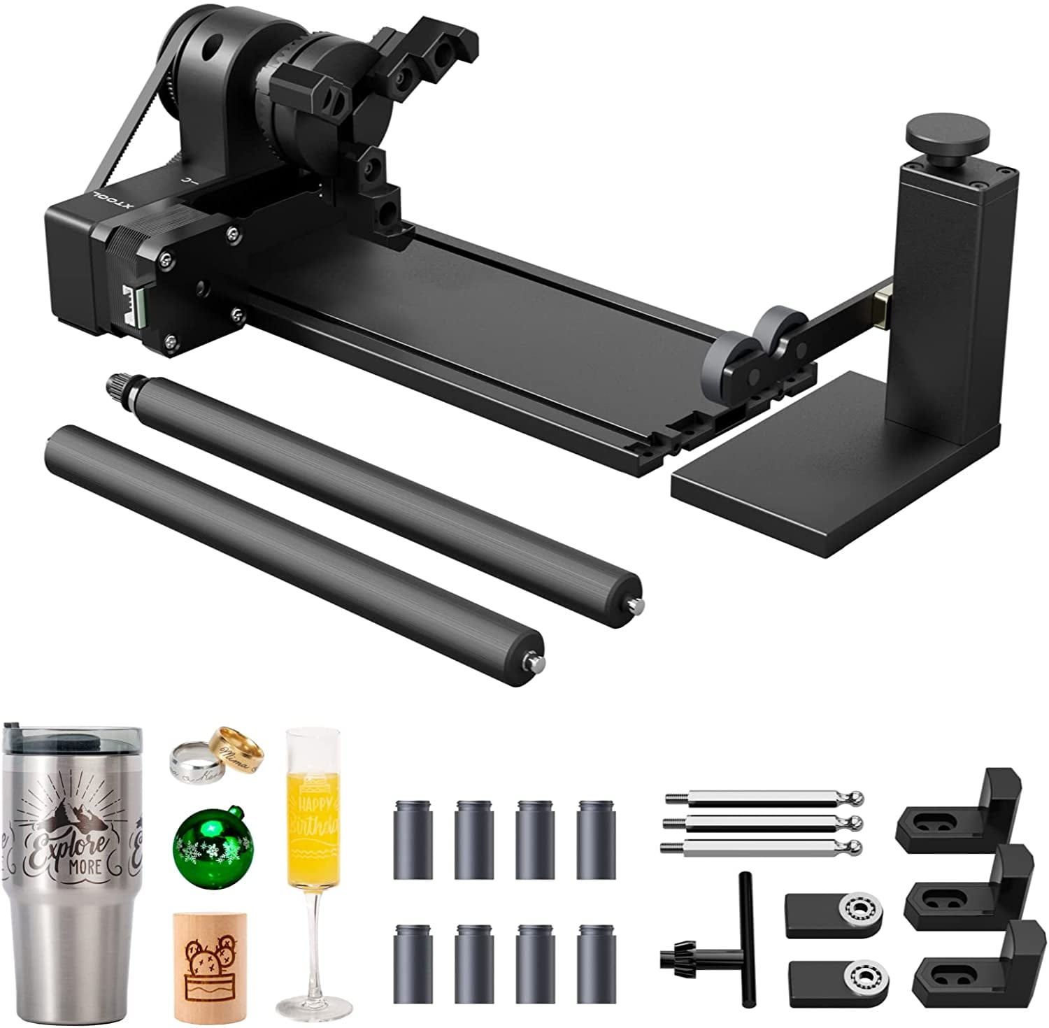 Laser Engraver 4-in-1 Rotary Roller Kit for Tumbler Glass Ring 12W Laser  Cutter 120W Efficient Laser Engraving CNC Machine Laser Engraver for Wood  and