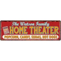 The WATSON Family Home Theater Sign Gift 6x18 Metal Movies Decor 106180100076