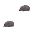 thumbnail image 1 of Maytalsory Cotton Polyester Men Flat Cap Reusable Stylish Fashionable Solid Color Adjustable Breathable Gentleman Hat Berets Gift Light Grey 2Set, 1 of 6