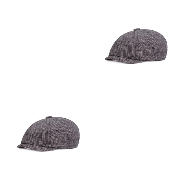 Maytalsory Cotton Polyester Men Flat Cap Reusable Stylish Fashionable Solid Color Adjustable Breathable Gentleman Hat Berets Gift Light Grey 2Set