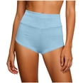 thumbnail image 3 of AnuYalue Women's Booty Shorts High Waist Workout Shorts Gym Dance Yoga Shorts Butt Lifting Bottoms Light Blue S, 3 of 7