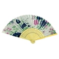 thumbnail image 2 of YAOMOBB Elegant Folding Fan Double Sided Flower Pattern Bamboo Catwalks Lightweight Hand Held Party Props, 2 of 7