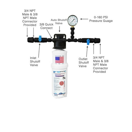 Indoor Ice System Single Filter/ Food Service / Ice Machine Water Filter System by American Filter Company (AFC) ()