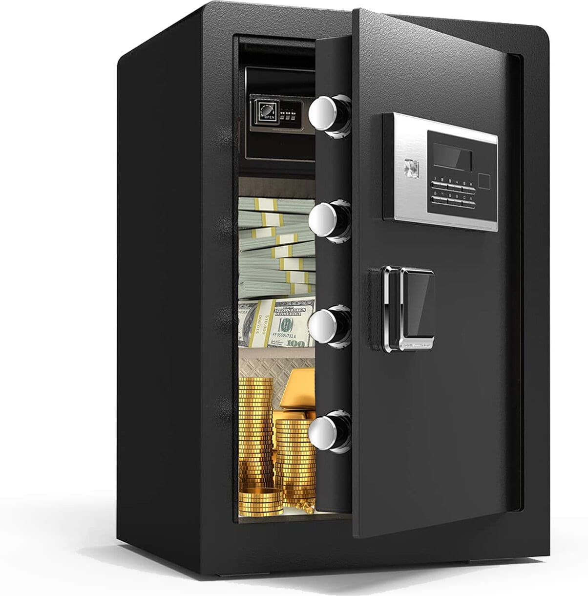 Security Safe Box 2.3 Cubic Feet Digital Money Box with Double Safety