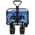 thumbnail image 2 of Olurrisa 440lbs Collapsible Foldable Wagon Cart, Beach Wagon Utility Cart Utility Wagon Grocery Cart For Camping Shopping Sports Gardening Fishing, Blue Flower, 2 of 8