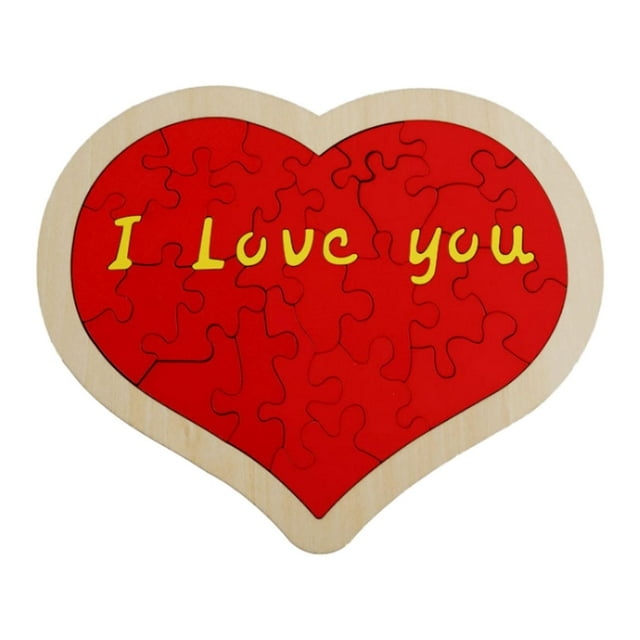 Heart Shape Puzzle Educational Toy for Kids Adults Creative Building Blocks Home 22cmx18cm
