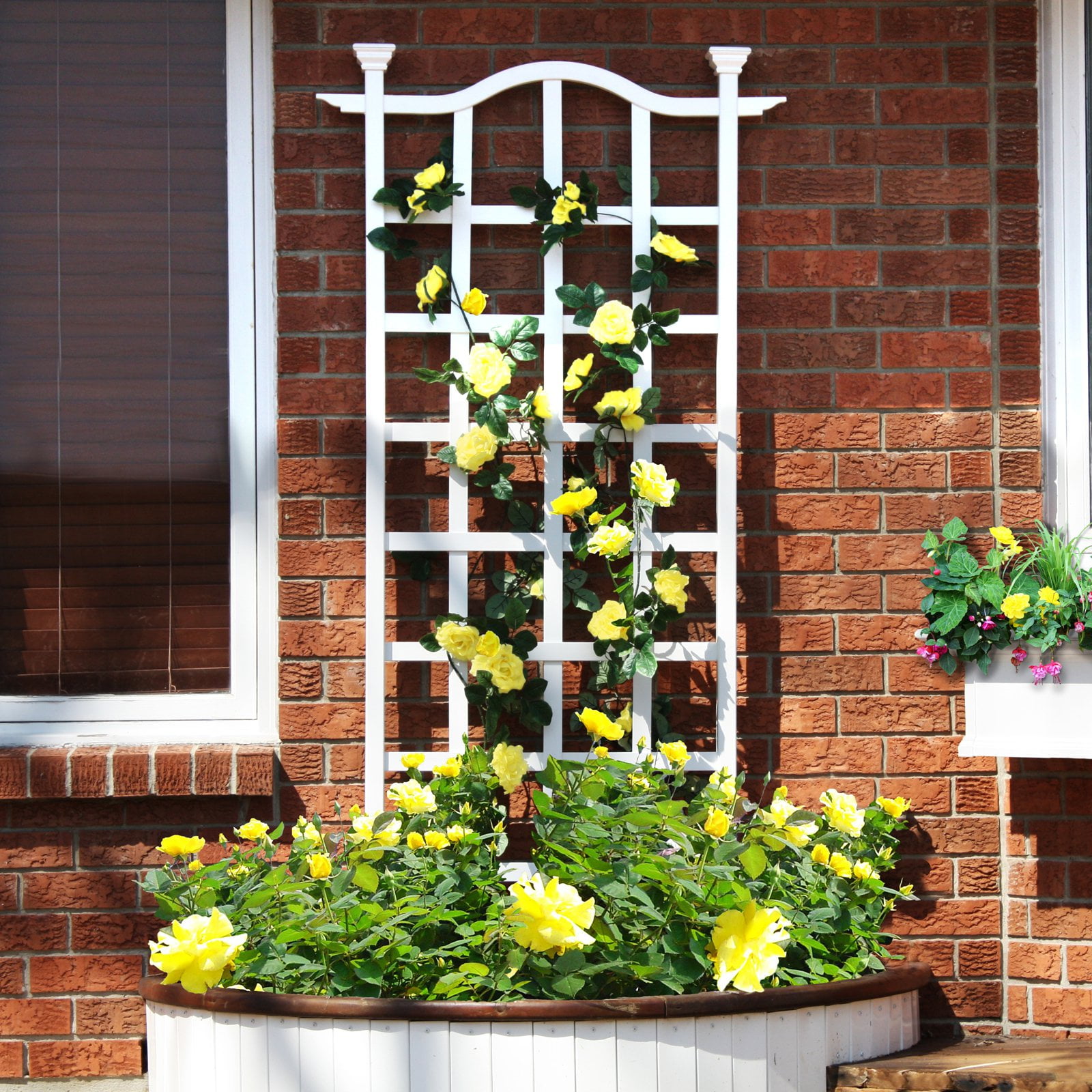 New England Arbors White Vinyl London Arch Trellis by New England Arbors