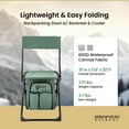 thumbnail image 5 of ARROWHEAD OUTDOOR Multi-Function 3-in-1 Compact Fishing Chair: Backpack, Stool & Insulated Cooler, Forest Green, 5 of 10