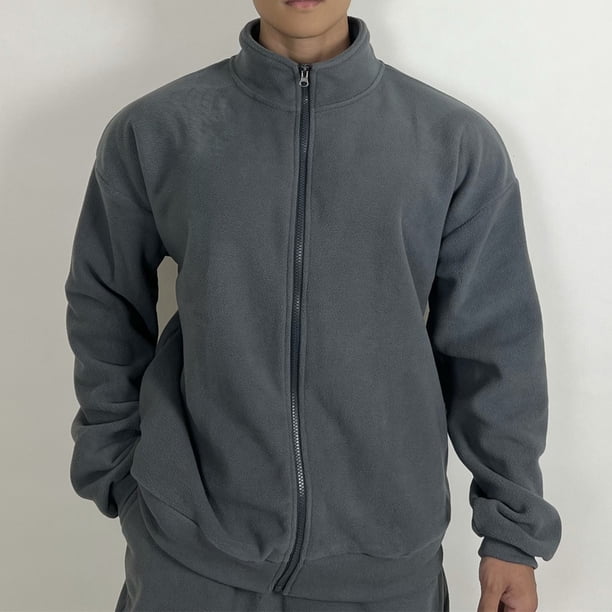 pstuiky camisa de manga larga para hombre, Camisas de manga larga con cuello vuelto y botones lisos a la moda para hombre Tops de hombre xl