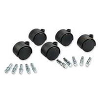 Master Caster Company MAS Duet Casters- 2in. Dia- B-K Stems- Soft Wheel- Black