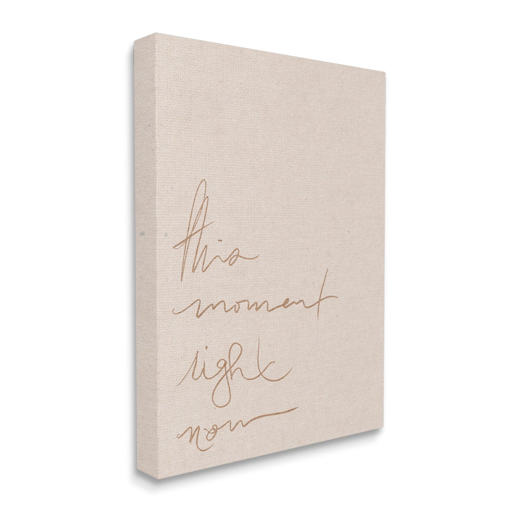 Stupell This Moment Right Now Minimal Phrase Inspirational Painting Gallery Wrapped Canvas Print Wall Art