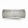 thumbnail image 3 of Stainless Steel Polished 9mm Textured Rounded Edge Ring Size: 12; for Adults and Teens; for Women and Men, 3 of 6