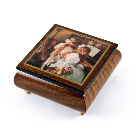 Handcrafted Ercolano Music Box with Painted Scene 