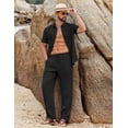 thumbnail image 2 of COOFANDY Mens White Outfit Summer Beach Outfits for Men Casual Short Sleeve Shirts and Pants Sets, 2 of 6