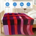 thumbnail image 4 of Red Purple Cooling Blanket,Lightweight Breathable Summer Throw Blanket with Double Sided Cold Effect,Striped Plaid Modern Abstract Oil Painting Picnic Blankets Bed Sheet for Hot Sleepers 40"x60", 4 of 8