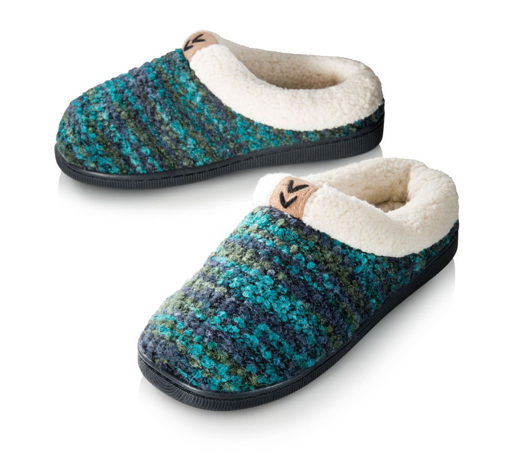 Grey 3-4 UK Big Kids Pupeez Girls Cozy Warm Sweater Knitted Slipper; A Luxury Style Kids House Shoe with Rubber Sole Grey