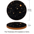 thumbnail image 3 of Constellation Microfiber Leather Round Coaster Set (6PCS) - 11x11 cm/4.3x4.3 in, Absorbent Drink Coasters with Holder Storage Stand, Heat, for Home and Kitchen Décor, 3 of 6