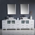 thumbnail image 4 of Fresca Torino 96" White Modern Double Sink Bathroom Vanity with 3 Side Cabinets & Vessel Sinks, 4 of 5