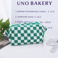 thumbnail image 4 of Bolsa de maquillaje Bolsa de maquillaje a cuadros Bolsa de maquillaje verde rosa Bolsa de maquillaje de viaje Bolsa organizadora, 4 of 5