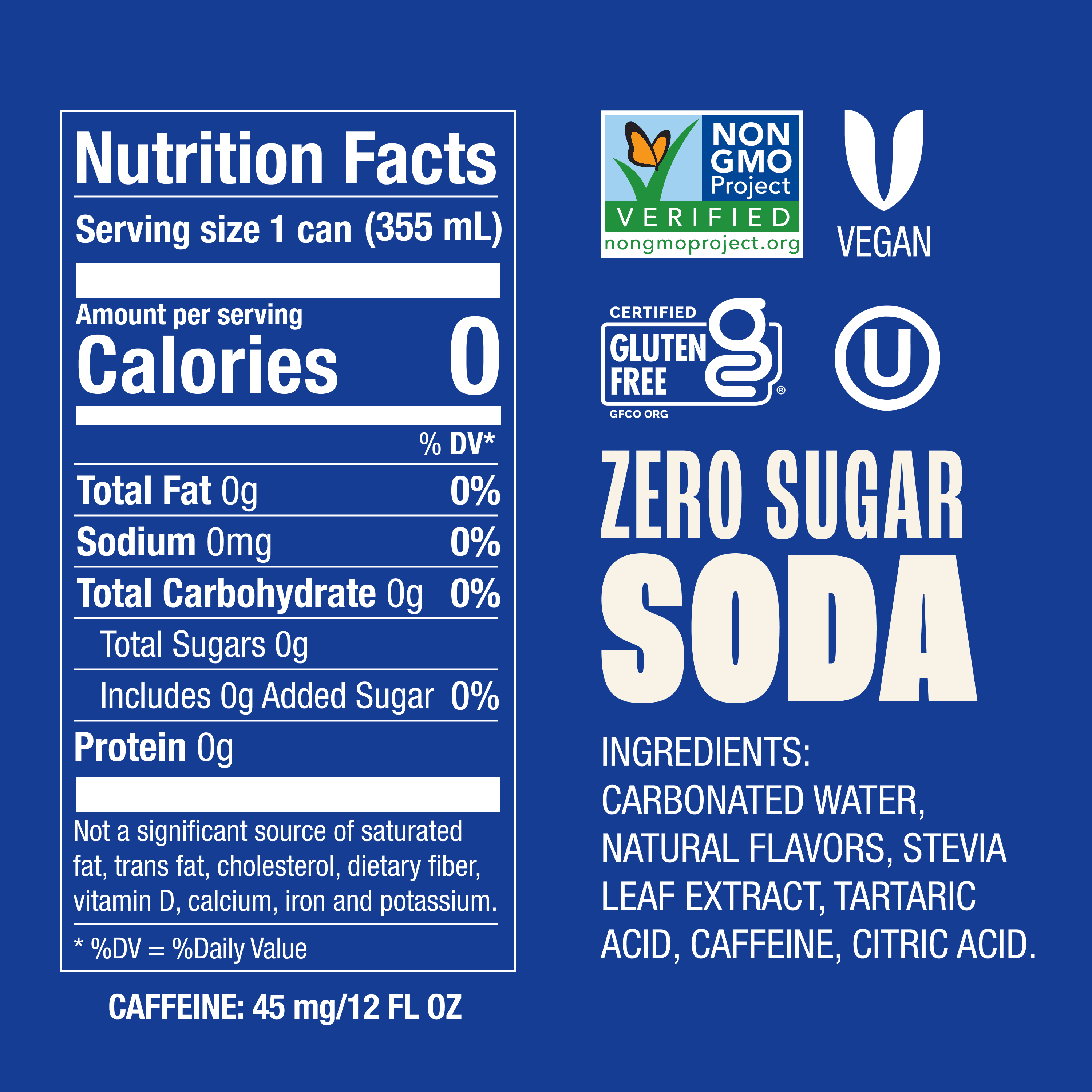 Zevia Zero Sugar, 0 Calorie Vanilla Cola Soda Pop, 12 fl oz