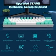 MageGee STAR61 60 Percent Wired Mechanical Gaming Keyboard, 61 Keys, RGB Backlit, Hot-Swap Linear Switches