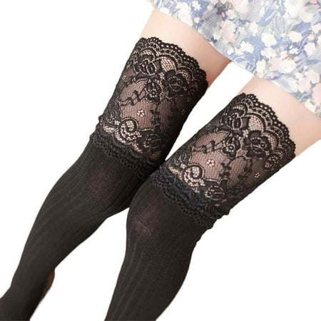 

KSCYKKKD Socks Women Girl Winter Over Knee Leg Warmer Soft Cotton Lace Socks Leggin