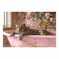 thumbnail image 2 of Mudket Framed Leopard in Pink Gold Bathtub Canvas Wall Art, Trendy Leopard Print Bathroom Wall Decor, Animal Wall Art for Bedroom, Ready to Hang - 12"L x 8"W, 2 of 10