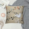 thumbnail image 2 of Nawypu Birds Throw Pillow Cushion Cover, 2 Birds on a Branch Singing Love Songs Friend Valentine Couple Hope Living, Decorative Square Accent Pillow Case,Black Tan, 2 of 5