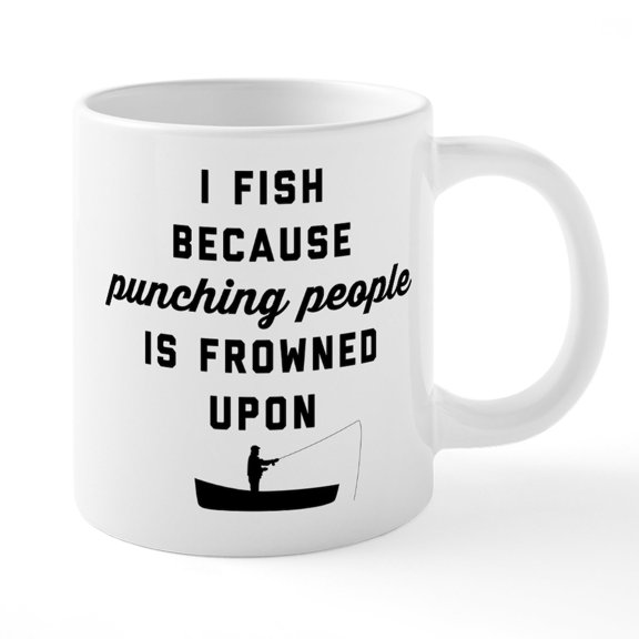 CafePress - I Fish Because Punching Peo - 20 Oz White Ceramic Mega Mug
